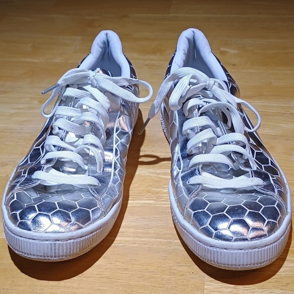 Puma Basketball Classic Metallic Silver Sneakers